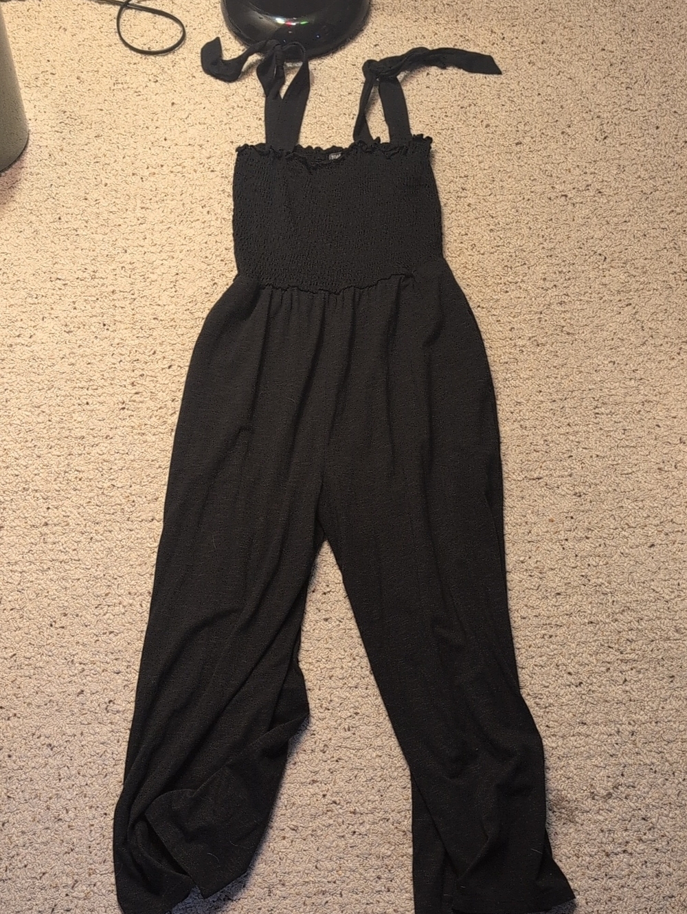 Toad & Co Black Smocked Front Jumpsuit Size Medium